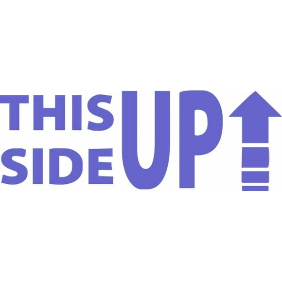 This Side up with Flèche - Tampon d'Encre en Caoutchouc Extra Grand 4915 (T001) (Encre Bleue)