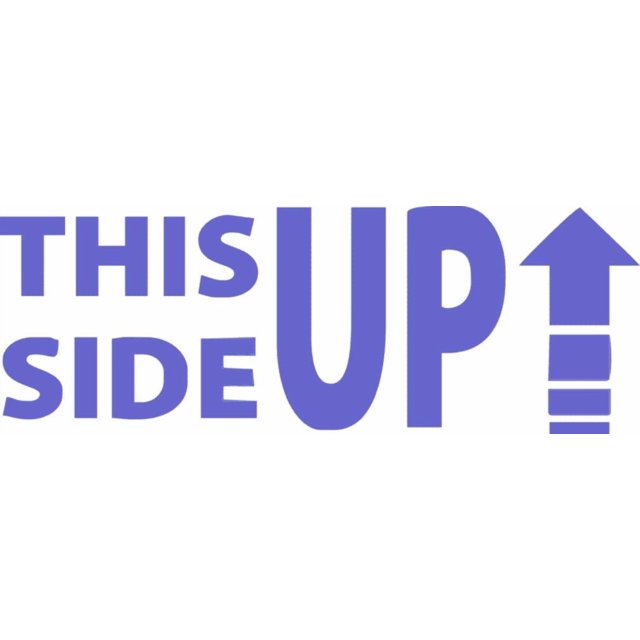 This Side up with Arrow - Extra Large 4915 Rubber Self Inking Stamp(T001) (Blue Ink)