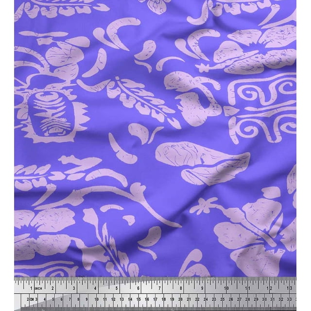 Soimoi Poly Georgette Fabric Flower Artistic Printed Craft Fabric by The Yard 42 Inch Wide