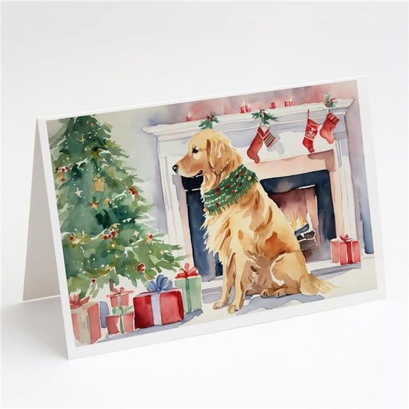 Golden Retriever Christmas Greeting Cards and Envelopes Pack of 8 7 in x 5 in