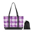 thumbnail image 7 of FORMRS Canvas Laptop Tote Bag for Women with 15.6" Computer Compartments Shoulder Handbag, Purple and White Pattern, 7 of 7