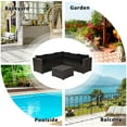 thumbnail image 4 of Costway  6PCS Patio Rattan Furniture Set Sectional Cushioned Sofa Deck Black, 4 of 10