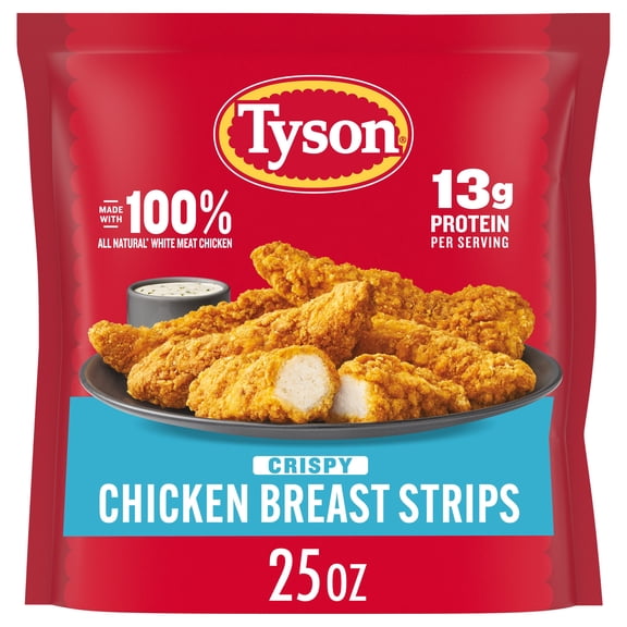 Tyson Crispy Chicken Breast Strips, 25 oz (Frozen, Fully Cooked)