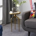 thumbnail image 3 of DecMode Contemporary Aluminum Round Tripod Side Table with Shiny Gold Finish, 13"W x 22"H, 3 of 13