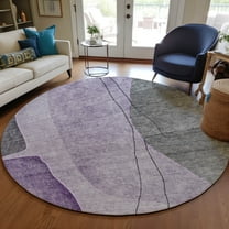 Addison Rugs Chantille Indoor/Outdoor Transitional Modern Purple Washable Round Rug, 8' x 8'
