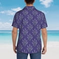 thumbnail image 4 of Fotbe Lavender Flowers Camisa Hawaiana para Hombre Unisex – Camisa Casual de Verano con Botones de Manga Corta de Algodón y Lino,Medium, 4 of 7