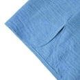 thumbnail image 5 of Horkkom Linen Shirts for Men Button Down Neck Long Sleeve Shirts Solid Color Loose Casual Shirts L, 5 of 10