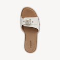 thumbnail image 4 of Dr. Scholl's Think Iconic White Faux Leather Slip On Flat Slides Sandals (White Faux Leather, 7), 4 of 7