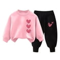 thumbnail image 4 of Enyan Toddler Girl Clothes Fall Winter Outfits Long Sleeve Graphic Print Top+Pants Set for 3-7Y Girls, 4 of 4