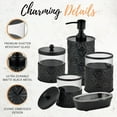 thumbnail image 3 of 5-Piece Matte  Black Bathroom Accessory Set Soap Dispenser & Dish, Toothbrush Holder, 2 Storage Jars, 3 of 8