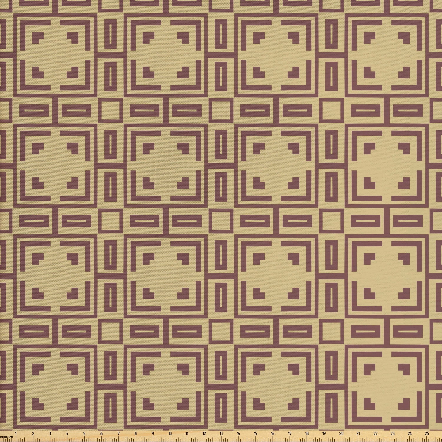 Art Deco Fabric by The Yard, Repeating Square and Rectangle Motifs in