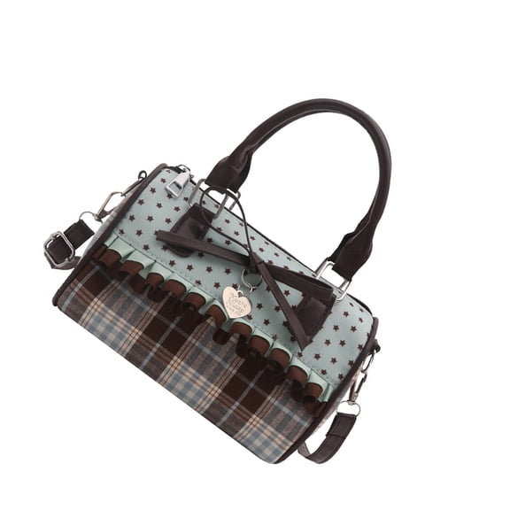 Stylish Top Handle Purse Dot Design Bow Detailing Lightweight PU Bag for Women Multipurpose Use