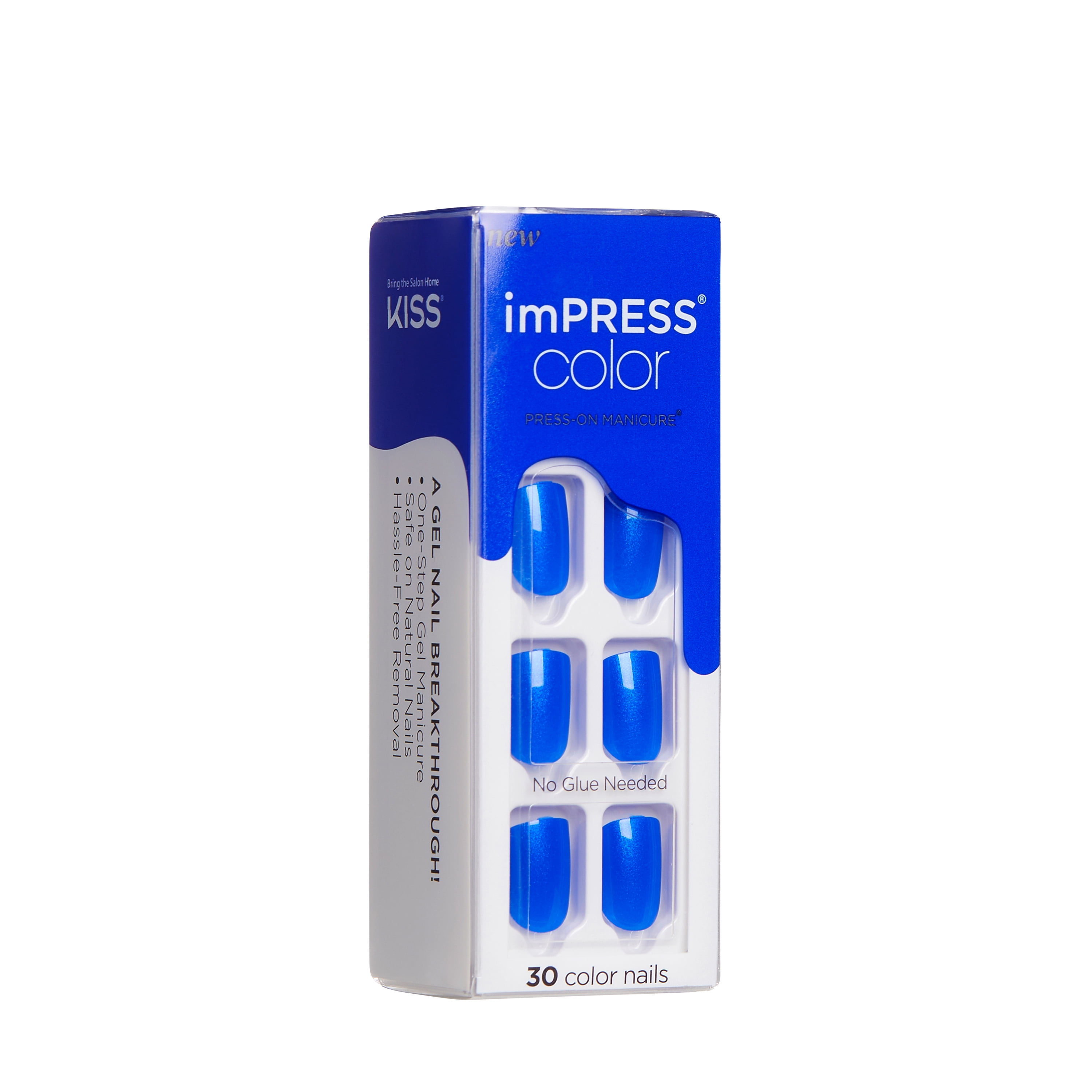KISS imPRESS Color Press-On Nails, ‘Deep Ocean’, 30 Count
