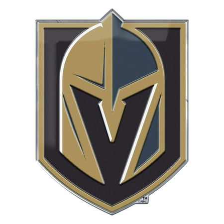 Die Struck Emblem (Vegas Golden Knights Auto Emblem Color, Premium Raised Metal (Aluminum) Die Cut Color Auto Emblem By Team)