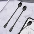thumbnail image 2 of 9 Inch Long Handle Iced Tea Spoon, Ksopiavobs Set of 6 Stainless Steel Iced Teaspoon for Iced Tea, Coffee, Cocktail, Milkshake, Cold Drink (Black), 2 of 7