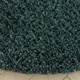 thumbnail image 3 of SAFAVIEH Fontana Jamie Solid Shag Area Rug, Dark Green, 6'7" x 6'7" Round, 3 of 7