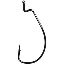 Gamakatsu Worm Offset EWG Hook in High Quality Carbon Steel, Size 1/0, NS Black, 6-Pack
