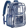 thumbnail image 1 of Mochila transparente PACKISM de 17 pulgadas, grande, para la escuela, azul marino, 1 of 6