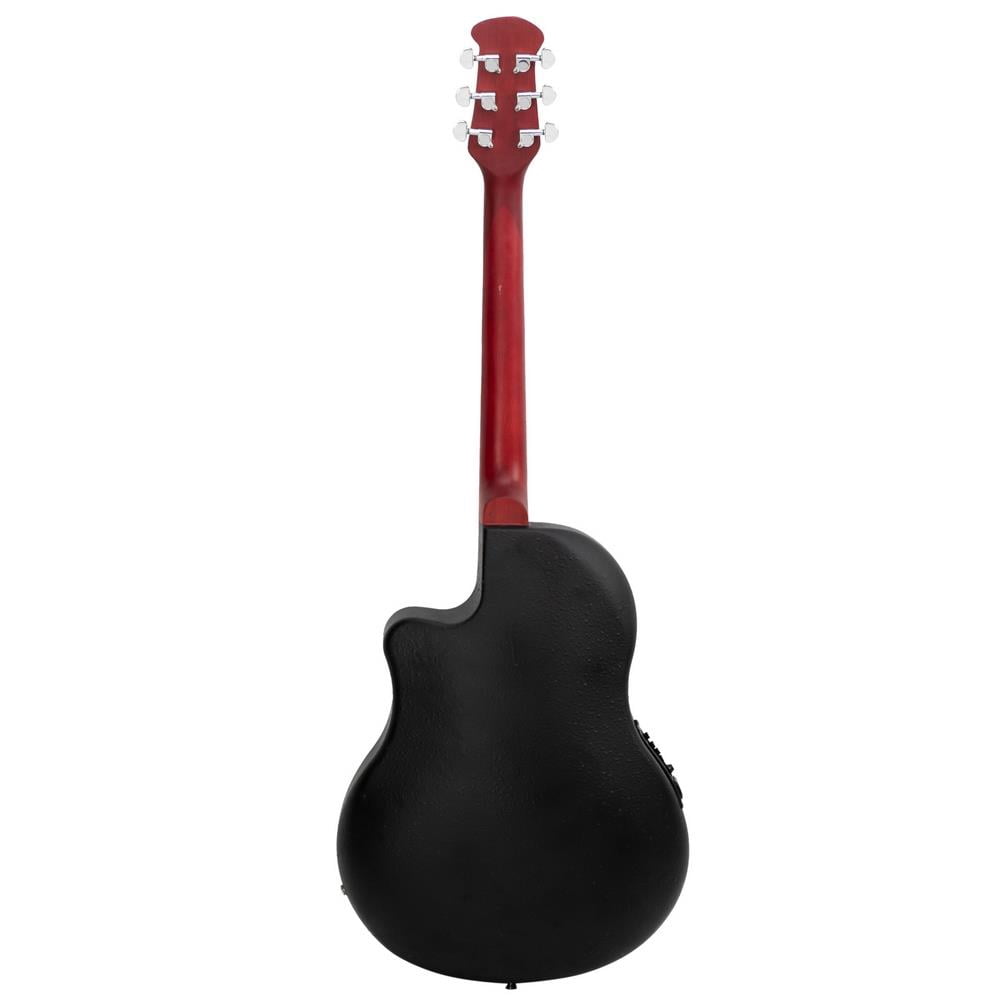 Glarry 41 Inch Full-Size Cutaway Acoustic-Electric Guitar Round Back, Sunset Red