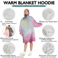 thumbnail image 5 of Colorful Floral Watercolor Pattern Wearable Oversized Blanket,Wearable Blanket Hoodie for Adults,Cozy Hooded Blankets with Super Pockets,Super Warm Fuzzy Pullover for Women & Men, 5 of 6