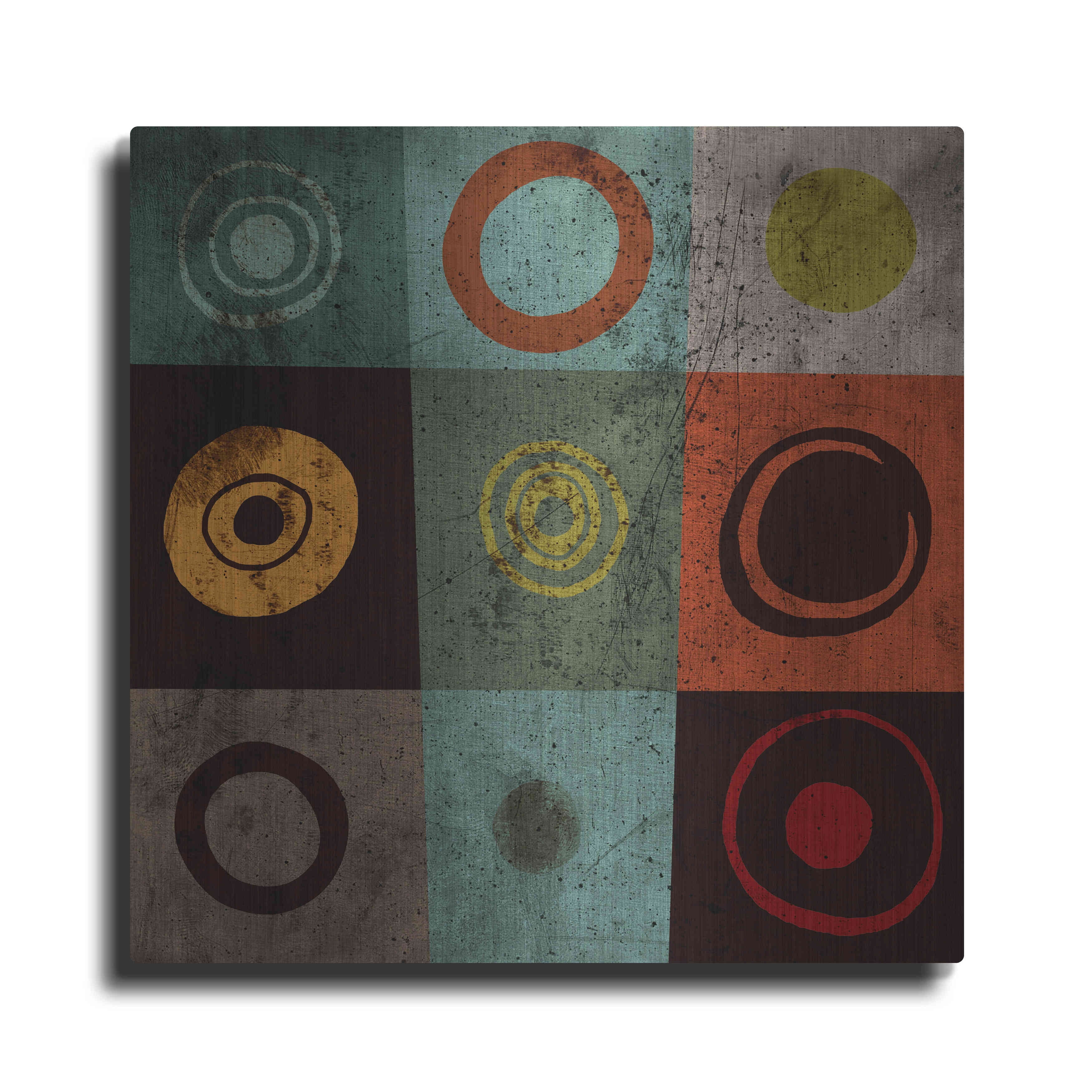 Luxe Metal Art 'Tiles Circles' by GraphINC, Metal Wall Art, 24"x24