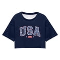 thumbnail image 4 of HOWPAY 4th of July T Shirts for Women Independence Day American Flag Print Patriotic Shirt Crew Neck Short Sleeve Blouse Casual Y2K Streetwear Navy L, 4 of 4