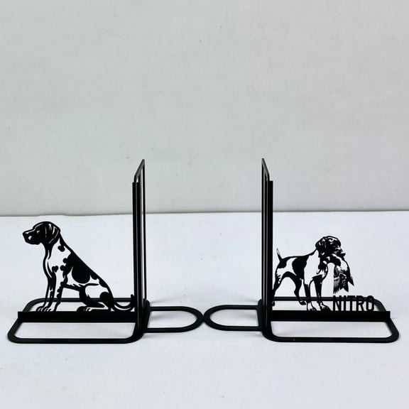 Craftnamesign Custom German Shorthaired Pointer Dog Metal Bookend, Dog Table Bookshelf Decor