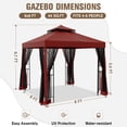 thumbnail image 4 of COOS BAY 8 ft. W x 8 ft. D Red Outdoor Patio Soft Vented Top Gazebo with Zipped Netting, Corner Shelves, Ceiling Hook, 4 of 9