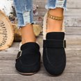 thumbnail image 2 of YOUYEDIAN Loafers for Women Winter Versatile Plush Belt Deco Slip On Flats Fashion Round Toe Comfortable Warm Casual Shoes, 2 of 4
