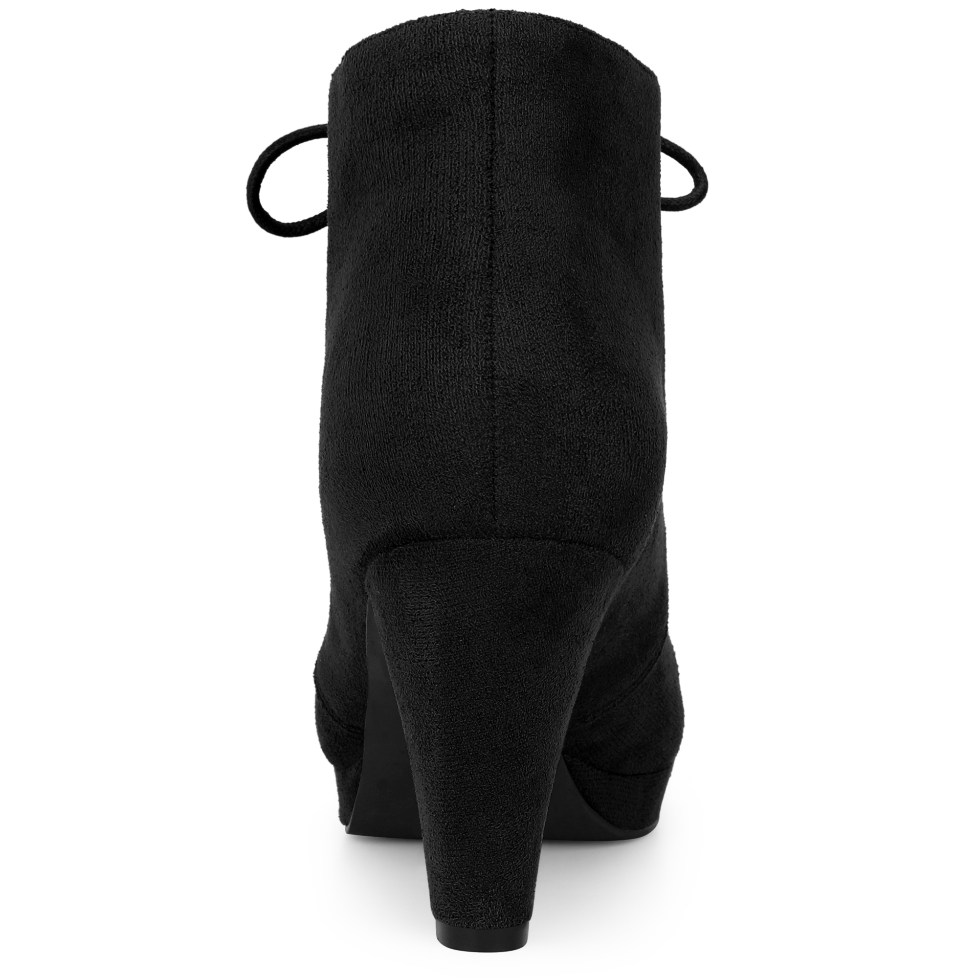 DARING DIVA Lace Up Platform Block Heels Ankle Boots Black 9