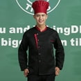 thumbnail image 2 of s Chef Jacket Coat Hotel Waiters Kitchen Uniform Tops Black, 2 of 6