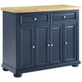 thumbnail image 1 of Pemberly Row Contemporary Wood Top Kitchen Island in Navy/Natural, 1 of 15