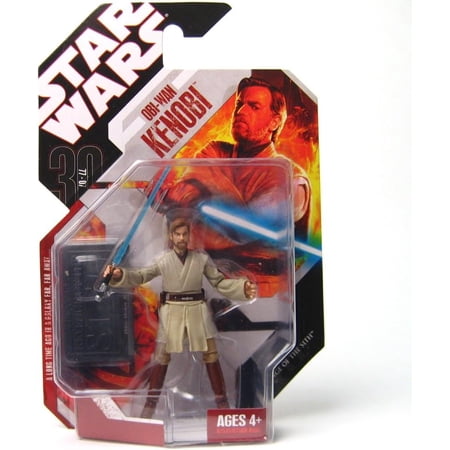 Star Wars Saga 2008 30th Anniversary Wave 1 Action Figure Obi-Wan Kenobi On Lava Platform