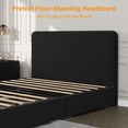thumbnail image 7 of Queen Bed Frame with Headboard & Storage Drawers, Corduroy Upholstered Platform Bed, No Box Spring Needed, Noise-Free, Easy Assembly, Black, 7 of 7