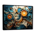 thumbnail image 2 of Designart "Teal Yellow Abstract Fractal composition Melodies II" Modern Floater Framed Canvas Art Print, 2 of 7
