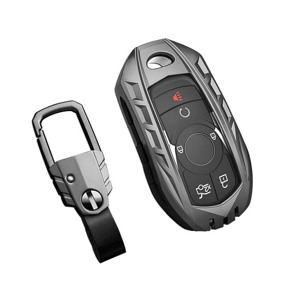 for Buick Key Fob Cover with Keychain,Durable Zinc Alloy Protection Key Case Compatible with Enclave Verano Regal Lacrosse Encore Envision Cascada GL8 Smart keyless Key shell Accessories