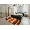 thumbnail image 4 of Ahgly Company Indoor Round Contemporary Saffron Red Abstract Area Rugs, 3' Round, 4 of 6