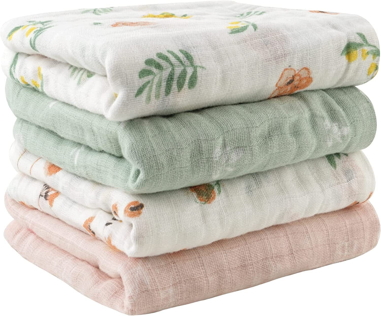 Baby Burp Cloths 100 Cotton Muslin Burping Cloths Washcloth for Boys and Girls, 10 x 20 inches