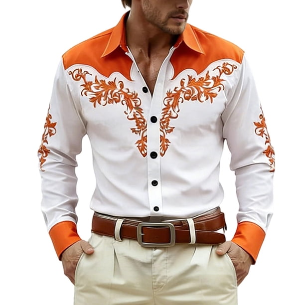 Camisetas de Navidad de Manga Larga de los Hombres Imprimir de Moda Casual Manga Larga Turndown Collar Blusa para Primavera Invierno Al Aire Libre Diario
