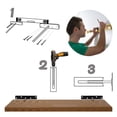 thumbnail image 3 of Wall Shelf Support Invisible Floating Mount Metal Bracket, Floating Shelf Concealed Wooden Floating Bracket with Fixing, Matte Black, 4 Pcs, 3 of 4