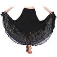 thumbnail image 3 of Falda de baile flamenco con lentejuelas full swing falda de malla vals traje negro Sunnimix vestido de la falda de la danza de salón, 3 of 8