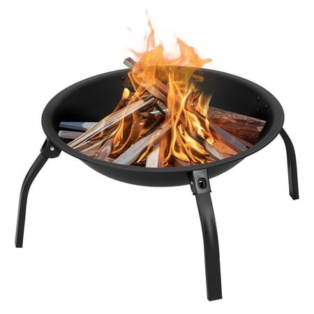 Zimtown Patio 22" Folding Iron Wood Burning Fire Pit