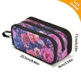 thumbnail image 4 of FORMRS Pencil Case with 3 Compartments Zipper Pouch, Elementary School Level and up, Vibrant Art Flowers, 4 of 8