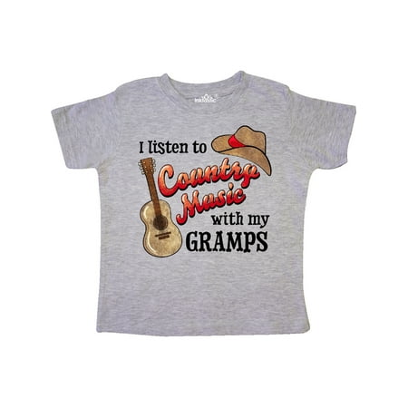 

Inktastic I Listen to Country Music with my Gramps Guitar and Hat Gift Toddler Boy or Toddler Girl T-Shirt