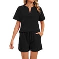thumbnail image 2 of Womens 2 Piece Short Sets Spring 2026 Matching Travel Vacation Beach Outfits Sweatsuit Pocket, 2 of 6