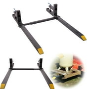 Jaxpety 42" LW Clamp on Pallet Forks 1500 Lbs Capacity w/ Stabilizer Bar for Bucket Loader Tractors or Skid Steers