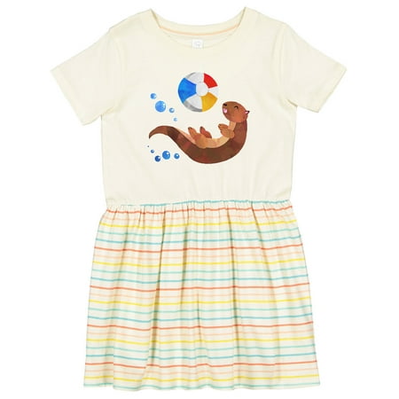

Inktastic Cute Otter and Beachball Girls Toddler Dress