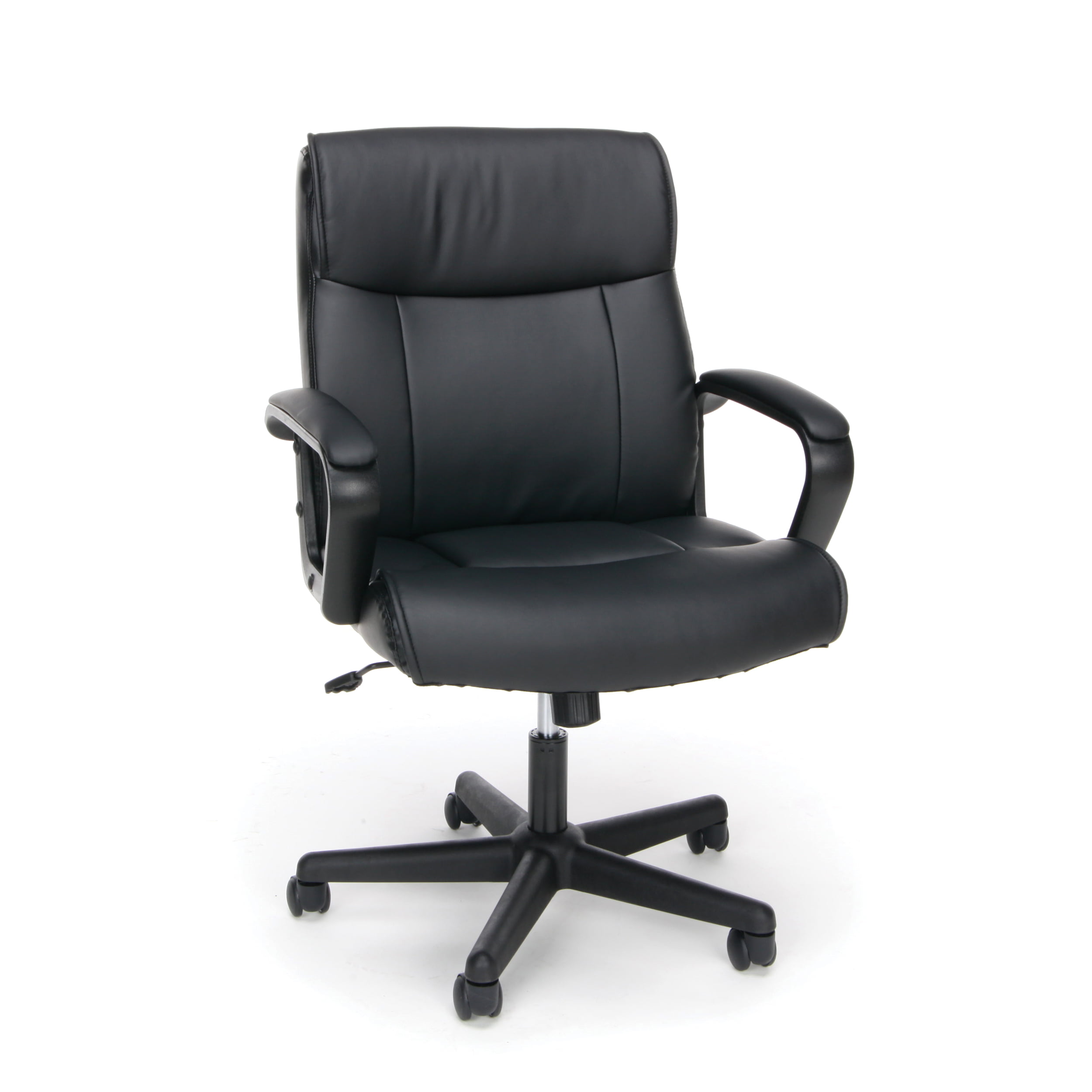 Ofm Essentials Collection Leather Office Chair With Arms In Black Ess 6010 Walmart Com Walmart Com