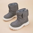 thumbnail image 2 of CAICJ98 Boy Winter Boots Waterproof Outdoor Warm Cozy Anti-Slip Mid Calf Faux Fur Winter Shoes for Girls Grey (Toddler/Little Kid),9, 2 of 6