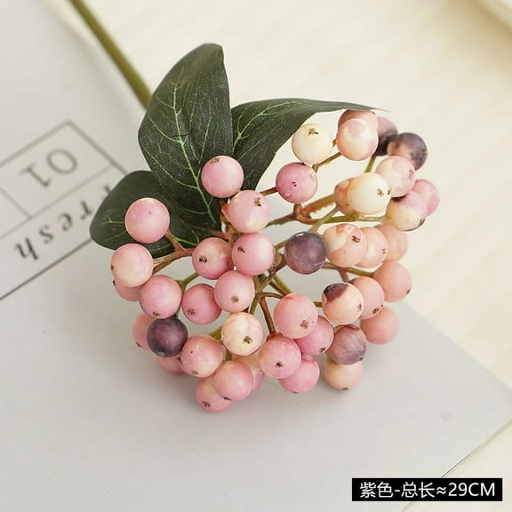 Namzi 11.4 Inches 10Pcs Christmas Berries for Crafts Fall Holly Artificial Burgundy Berries Branches Chritmas Tree Decorations Holiday Wedding DIY Wreath Autumn Home Decor (Purple)